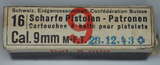 GER: Pistolenpatrone 41 (9mm Pist Pat 41), Jahrgang 28.12.1943, ungeöffnetes Packet à 16 Schuss