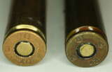 GER: Links: Blinde Patrone GP11 (7,5 mm bl GP11), Jahrgang 1940, mit Messinghülse
Rechts: Blinde Patrone GP11 (7,5 mm bl GP11), Jahrgang 1943, mit Stahlhülse