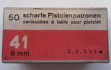 GER: Pistolenpatrone 41 (9mm Pist Pat 41), Jahrgang 1950