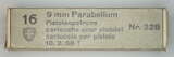 GER: Pistolenpatrone 41 (9mm Pist Pat 41), Packung à 16 Schuss, Jahrgang 10. Februar 1958