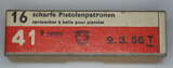 GER: Pistolenpatrone 41 (9mm Pist Pat 41), Jahrgang 9.3.1956