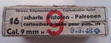 GER: Pistolenpatrone 41 (9mm Pist Pat 41), Jahrgang 1948
