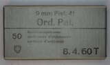 GER: Pistolenpatrone 41 (9mm Pist Pat 41), Jahrgang 1960