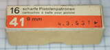 GER: Pistolenpatrone 41 (9mm Pist Pat 41), 16 Schuss Schachtel, Jahrgang 4.3.1953