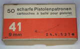 GER: Pistolenpatrone 41 (9mm Pist Pat 41), Jahrgang 24.4.1953