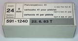 GER: Pistolenpatrone 41 (9mm Pist Pat 41), Jahrgang 22. Juni 1983, Packung à 24 Schuss