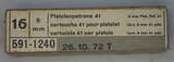 GER: Pistolenpatrone 41 (9mm Pist Pat 41), Jahrgang Oktober 1972