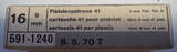 GER: Pistolenpatrone 41 (9mm Pist Pat 41), Jahrgang 1970