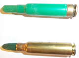 GER: Oben: Gewehr Markierp. (7.5mm Gw Mark Pat 58), Jahrgang 1962
Unten: Blinde Patrone GP11 (7,5 mm bl GP11), Jahrgang 1949