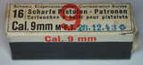 GER: Pistolenpatrone 41 (9mm Pist Pat 41), Jahrgang 28.12.1943, ungeöffnetes Packet à 16 Schuss