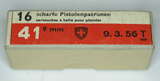GER: Pistolenpatrone 41 (9mm Pist Pat 41), Jahrgang 1956