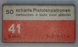 GER: Pistolenpatrone 41 (9mm Pist Pat 41), Jahrgang 1954