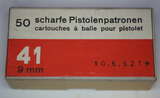 GER: Pistolenpatrone 41 (9mm Pist Pat 41), Jahrgang 10.6.1952