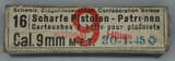 GER: Pistolenpatrone 41 (9mm Pist Pat 41), Jahrgang 20.1.1945, ungeöffnetes Packet à 16 Schuss, mit Avional Hülsen